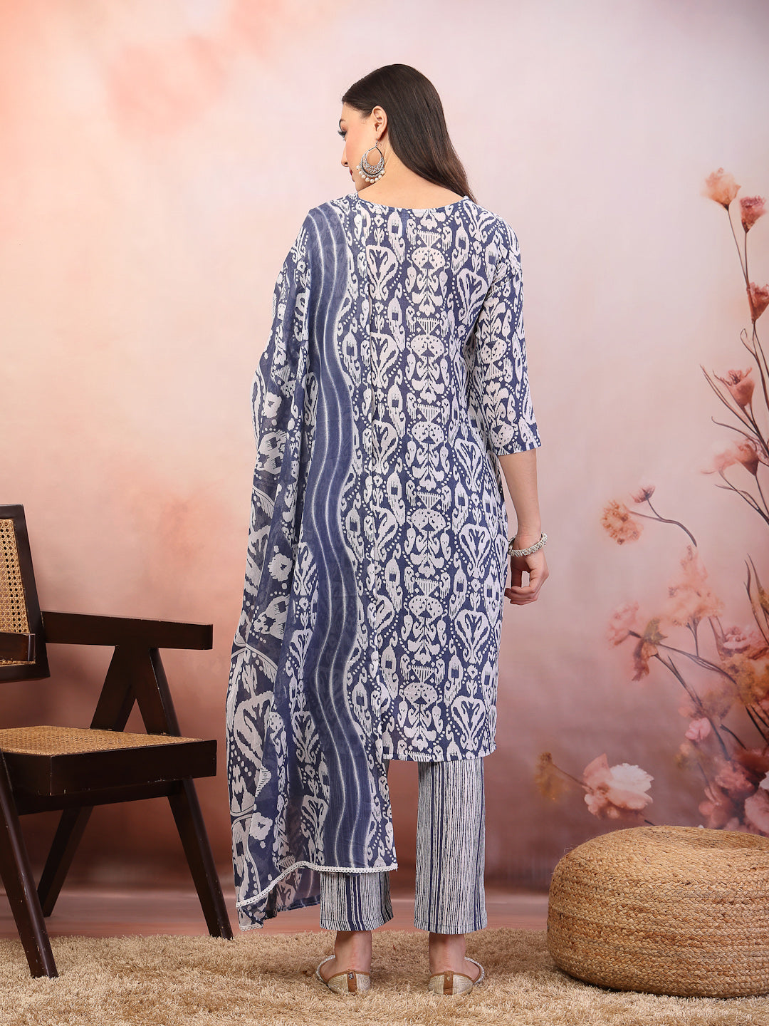 Blue-Cotton-Printed-Straight-3-Piece-Kurta-Set