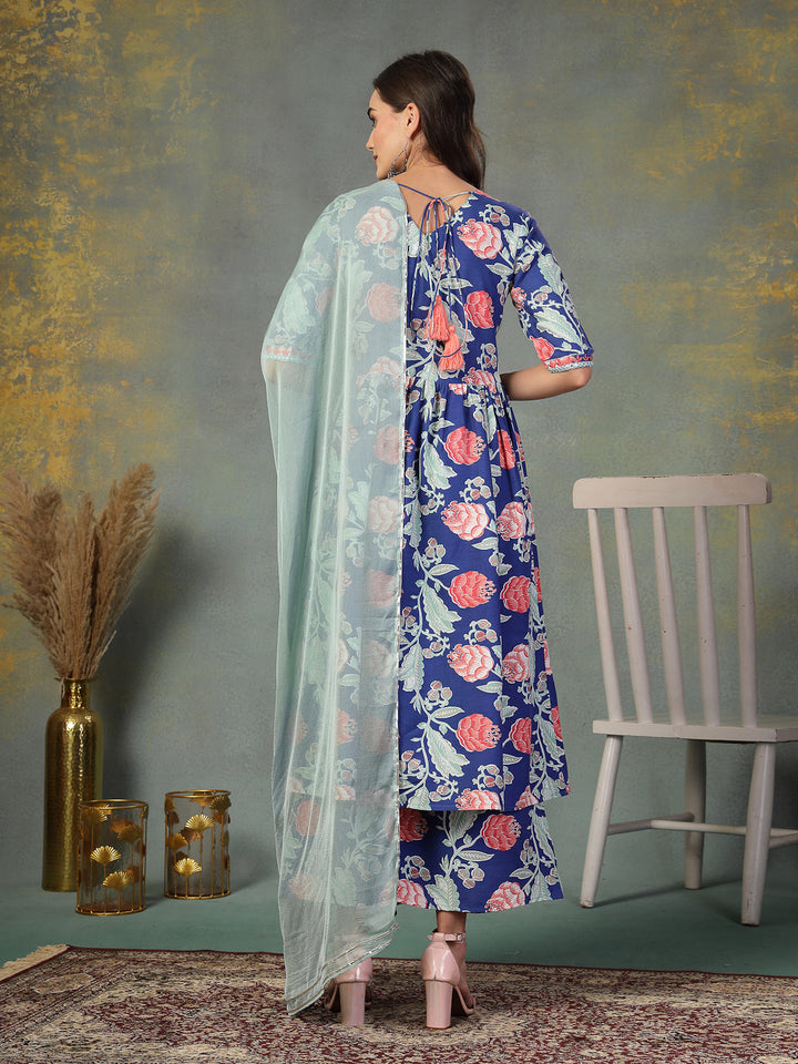 Blue-Rayon-Floral-Printed-Alia-Cut-3-Piece-Kurta-Set