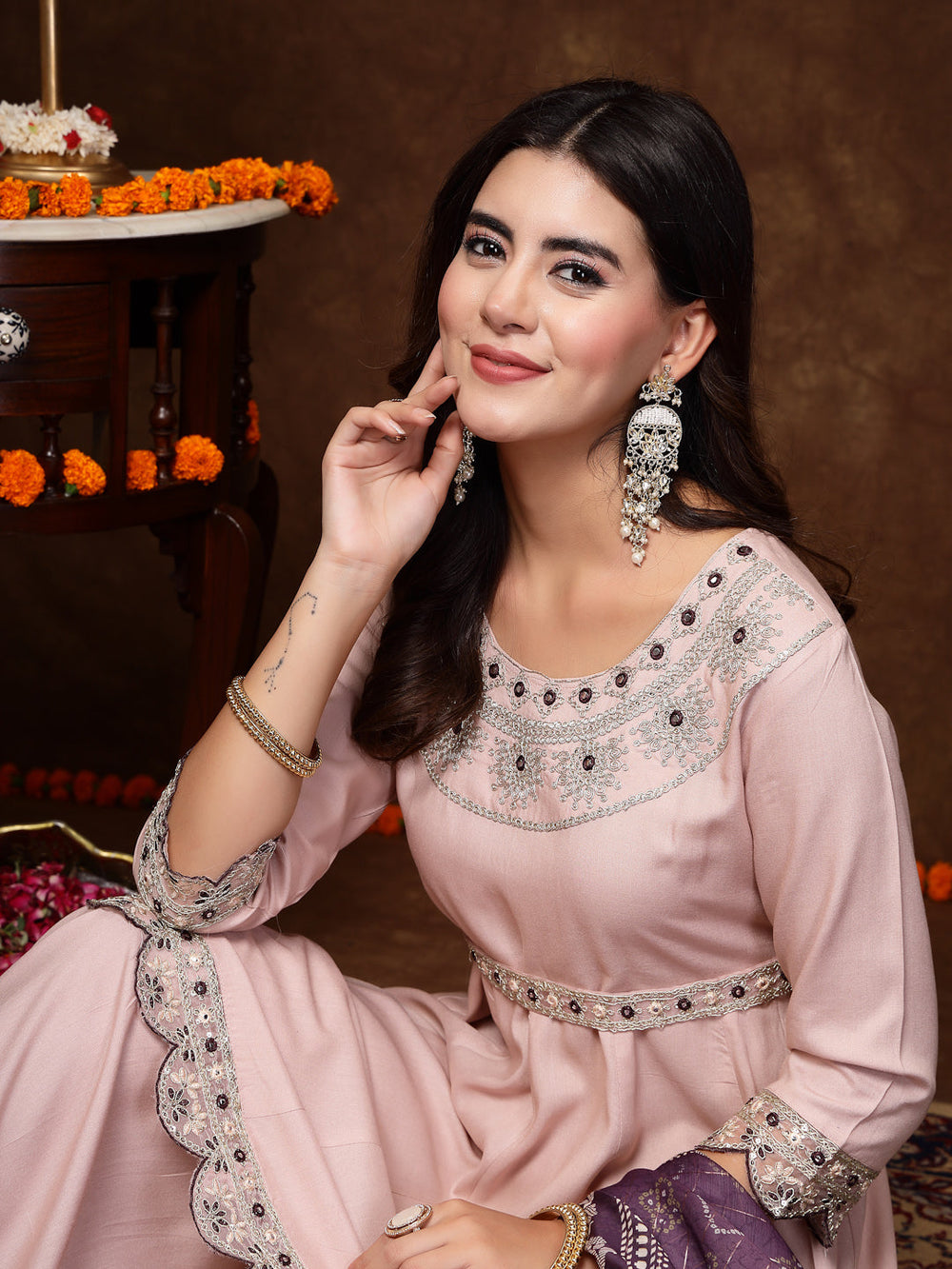 Rose-Gold-Rayon-Embroidered-3-Piece-Sharara-Set