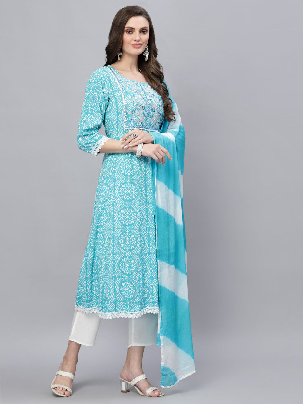 Light-Blue-Rayon-Bandhej-Print-3-Piece-Anarkali-Set