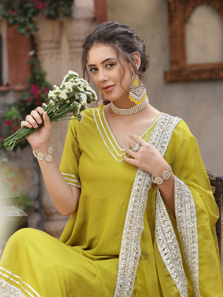 Yellow-Rayon-Solid-3-Piece-Anarkali-Set