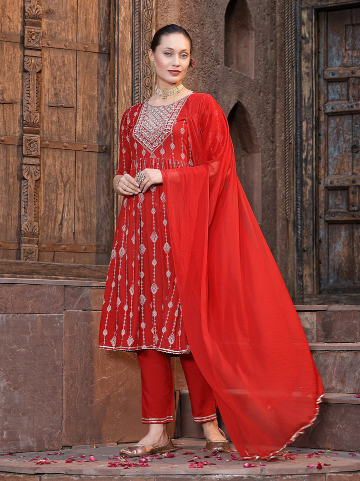 Red-Rayon-Embroidered-Naira-Cut-3-Piece-Kurta-Set
