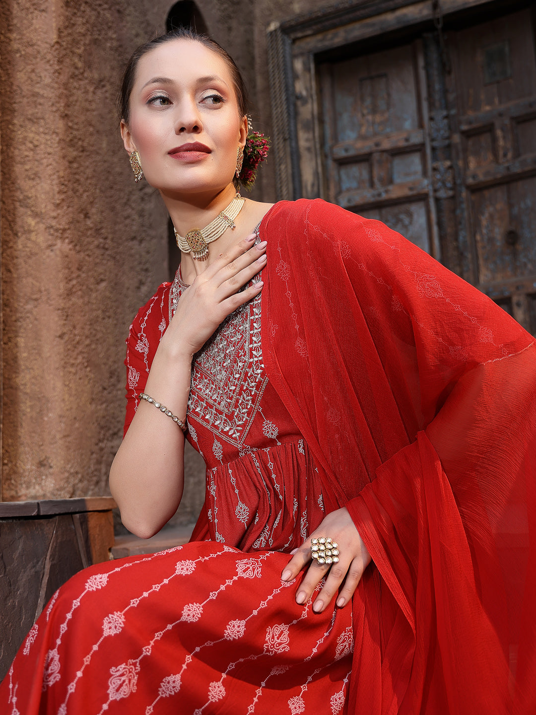 Red-Rayon-Embroidered-Naira-Cut-3-Piece-Kurta-Set