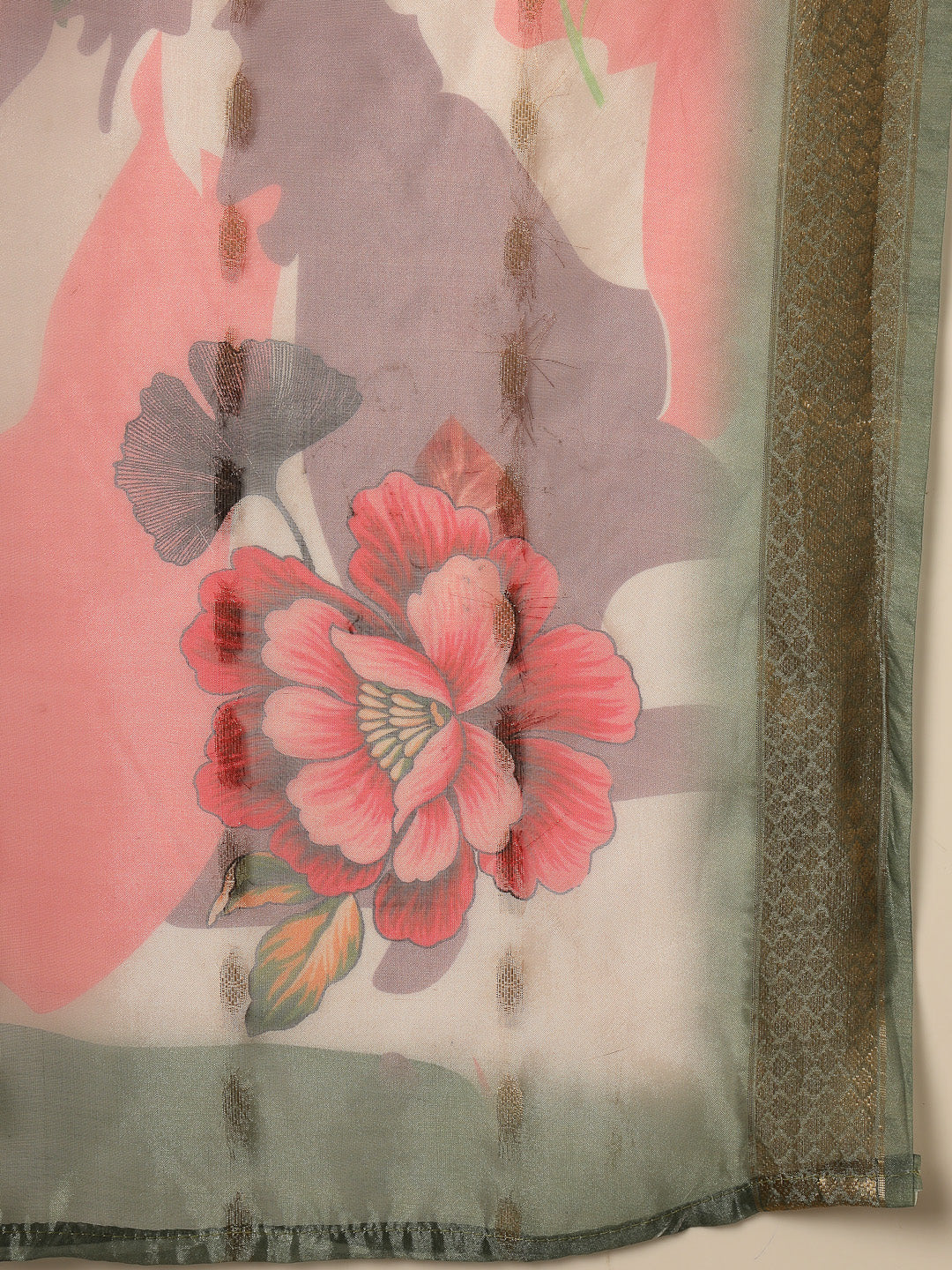 Green Solid & Embroidered Silk Blend Straight Kurta Pant Dupatta Set