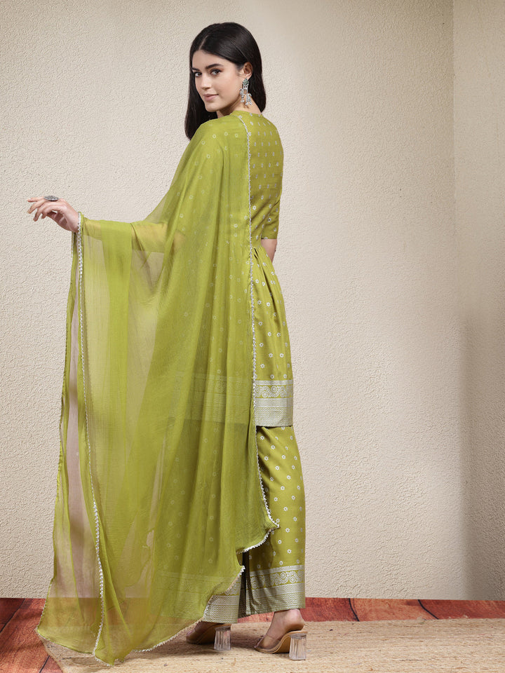 Green-Rayon-Motif-Printed-3-Piece-Kurta-Set
