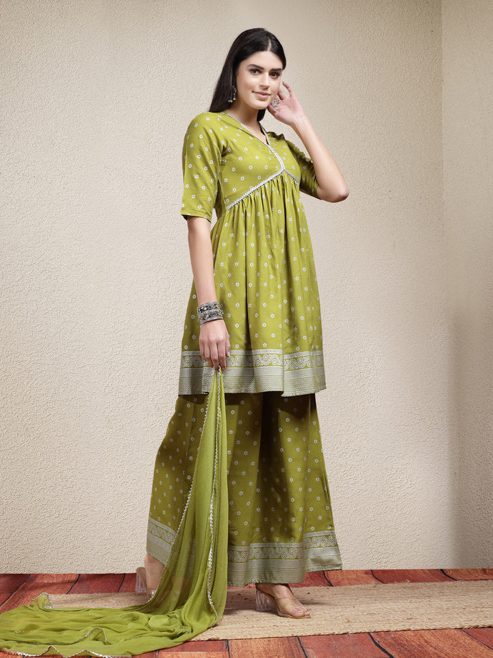 Green-Rayon-Motif-Printed-3-Piece-Kurta-Set