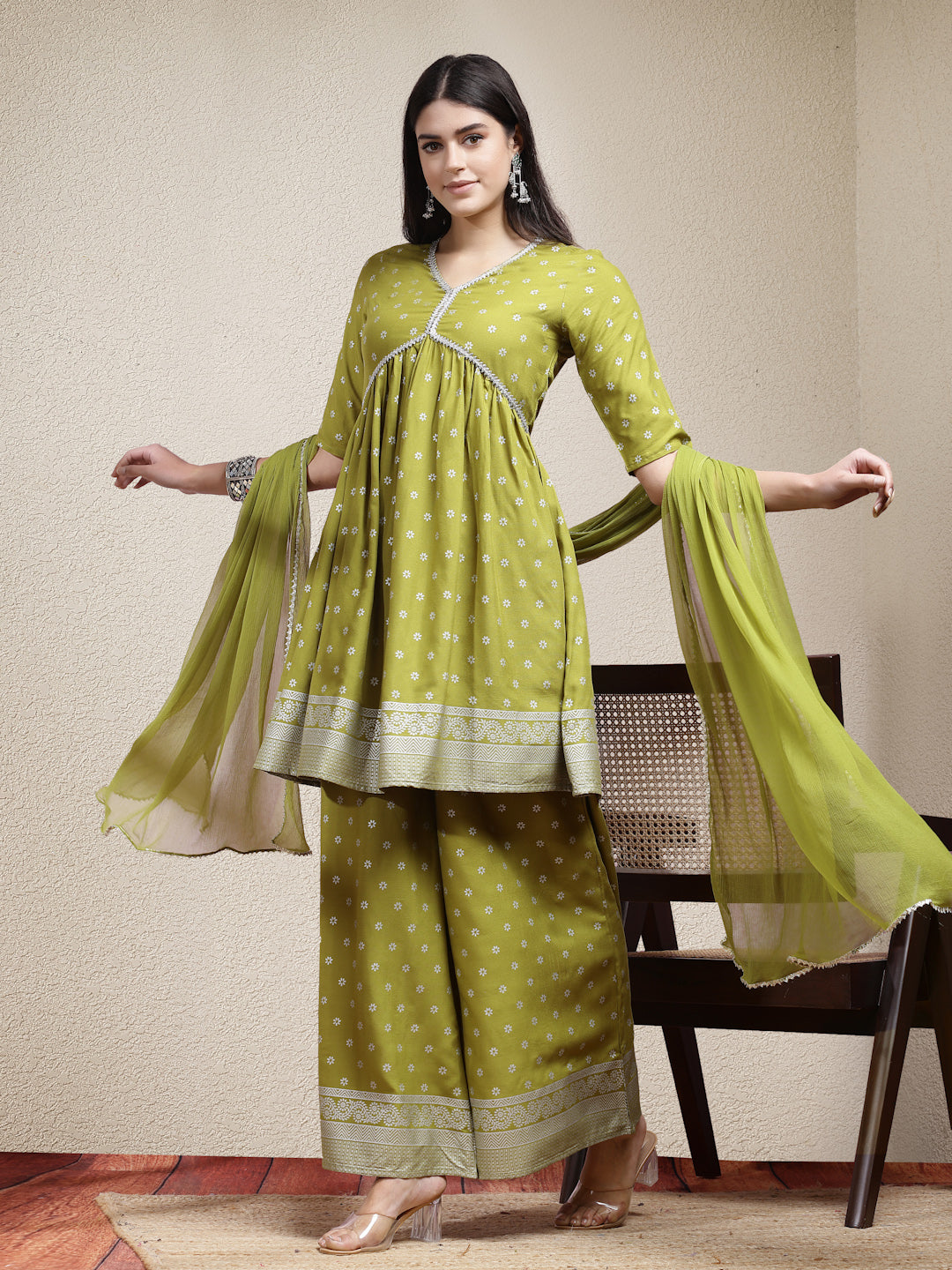 Green-Rayon-Motif-Printed-3-Piece-Kurta-Set