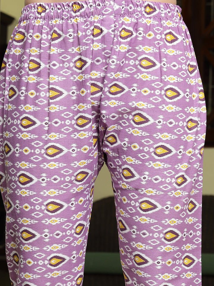 Lavender-Cotton-Floral-Printed-3-Piece-Kurta-Set