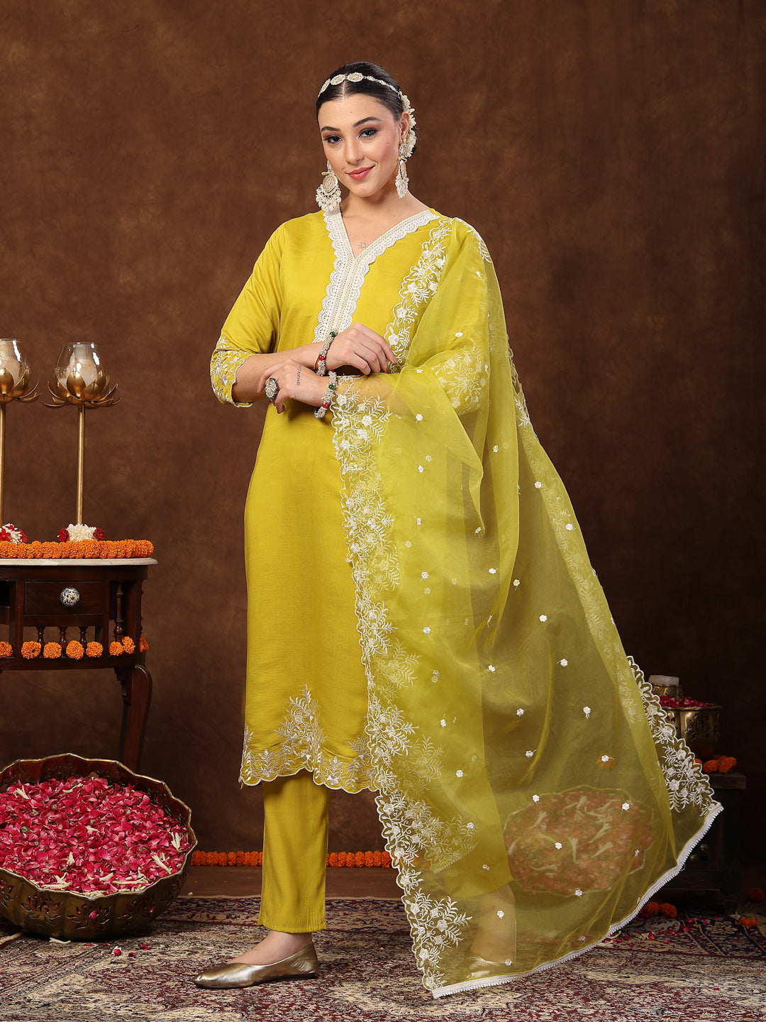 Lime-Green-Silk-Embroidered-Straight-3-Piece-Kurta-Set