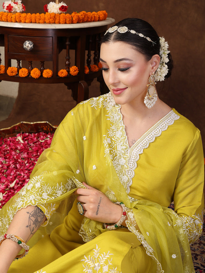Lime-Green-Silk-Embroidered-Straight-3-Piece-Kurta-Set