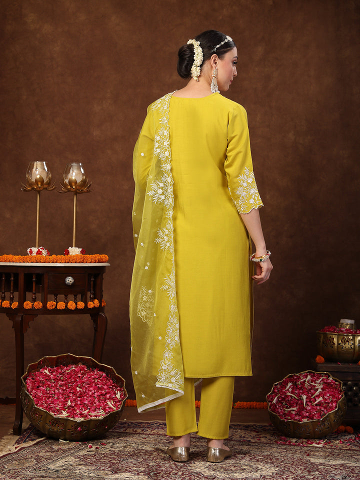 Lime-Green-Silk-Embroidered-Straight-3-Piece-Kurta-Set