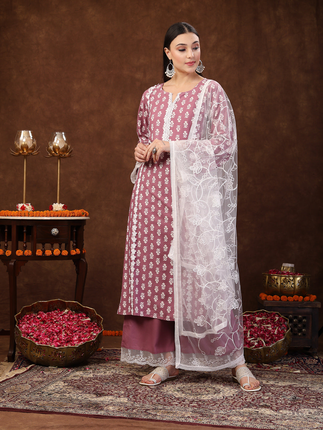 Mauve-Rayon-Floral-Printed-Straight-3-Piece-Kurta-Set