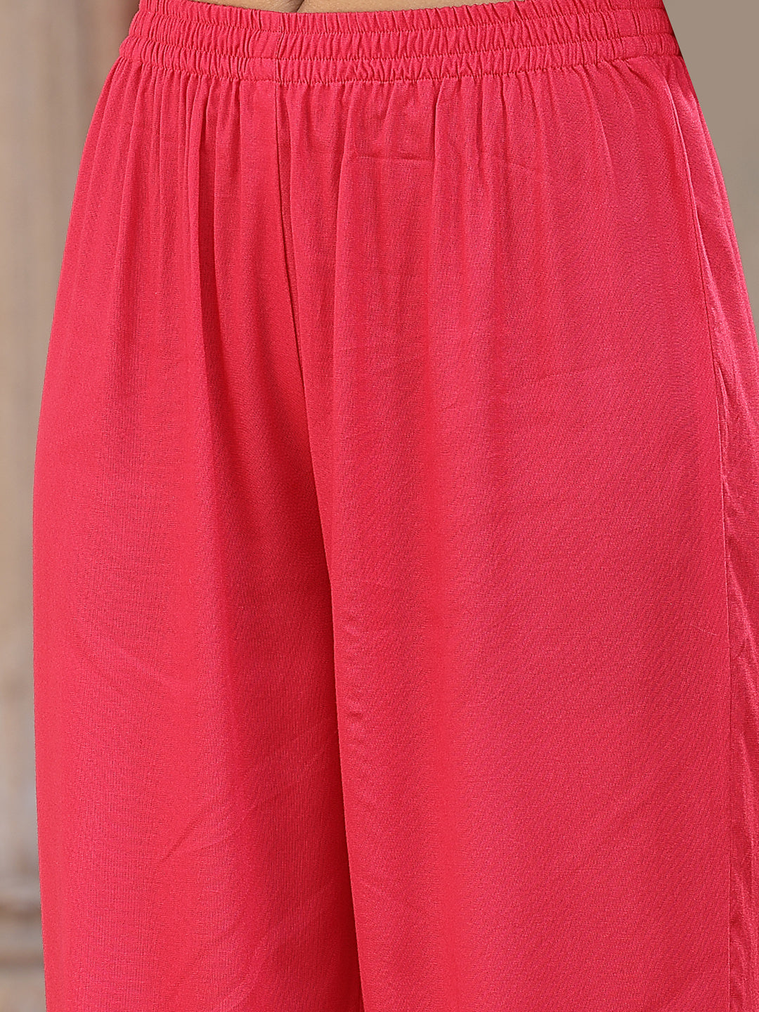 Dark-Pink-Rayon-Solid-3-Piece-Anarkali-Set