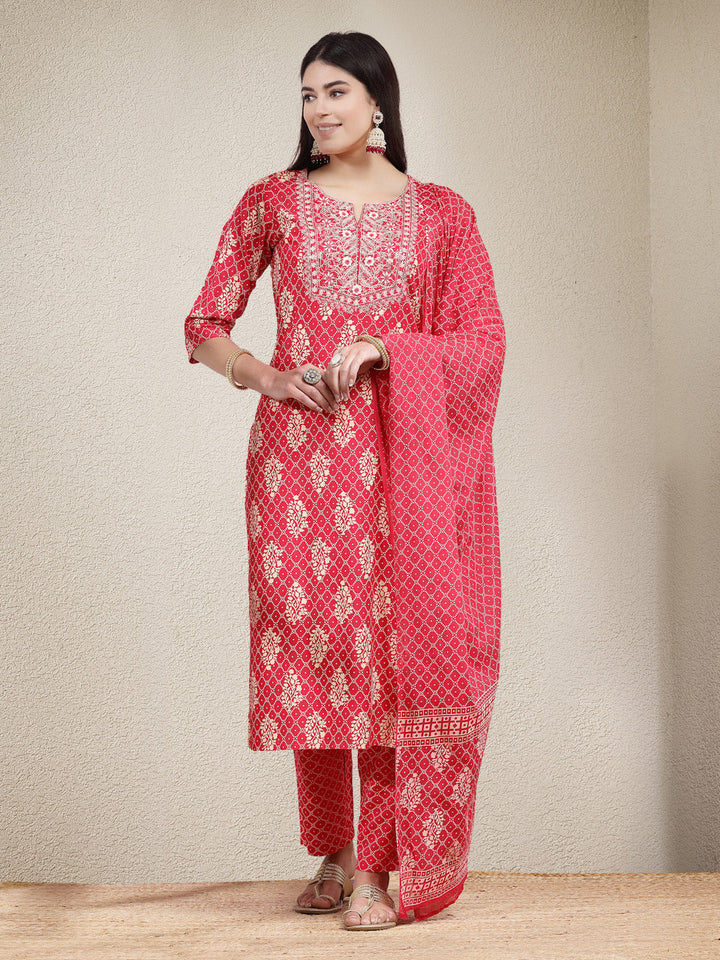 Printed-Rayon-&-Embroidered-Straight-3-Piece-Kurta-Set