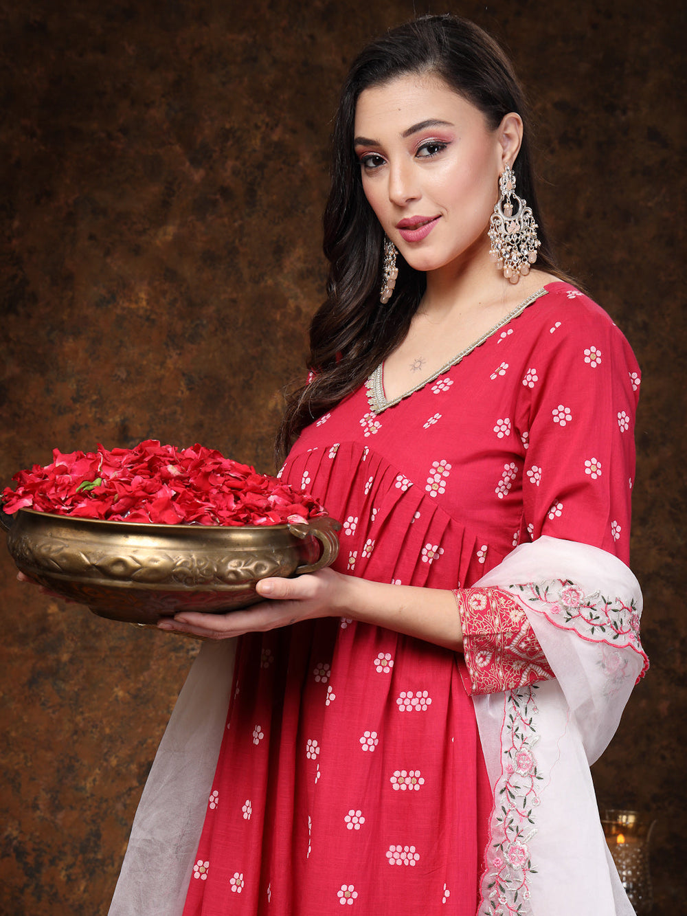 Pink-Cotton-Heavy-Embroidered-3-Piece-Kurta-Set