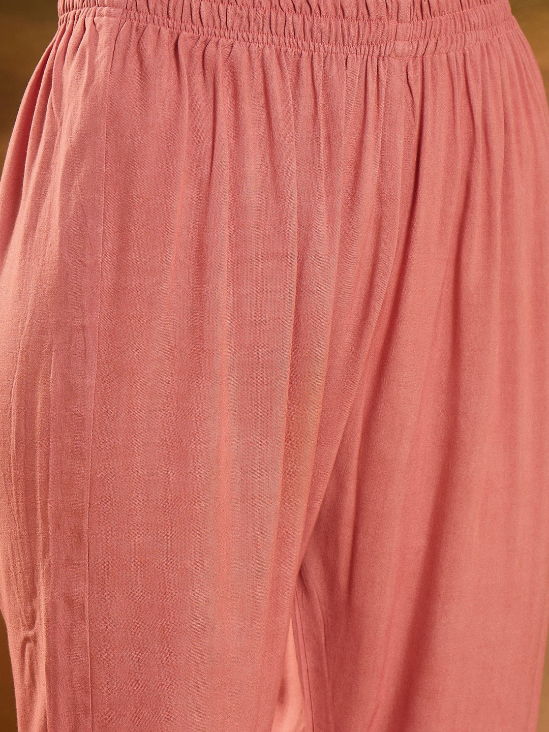 Pink Printed Muslin Straight Pakistani Kurta Pant Dupatta Set