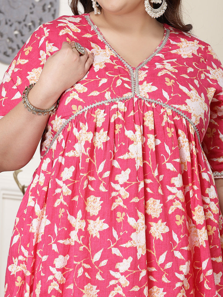 Pink-Cotton-Floral-Printed-3-Piece-Kurta-Set