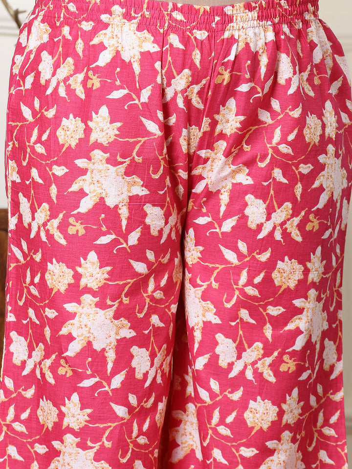 Pink-Cotton-Floral-Printed-3-Piece-Kurta-Set