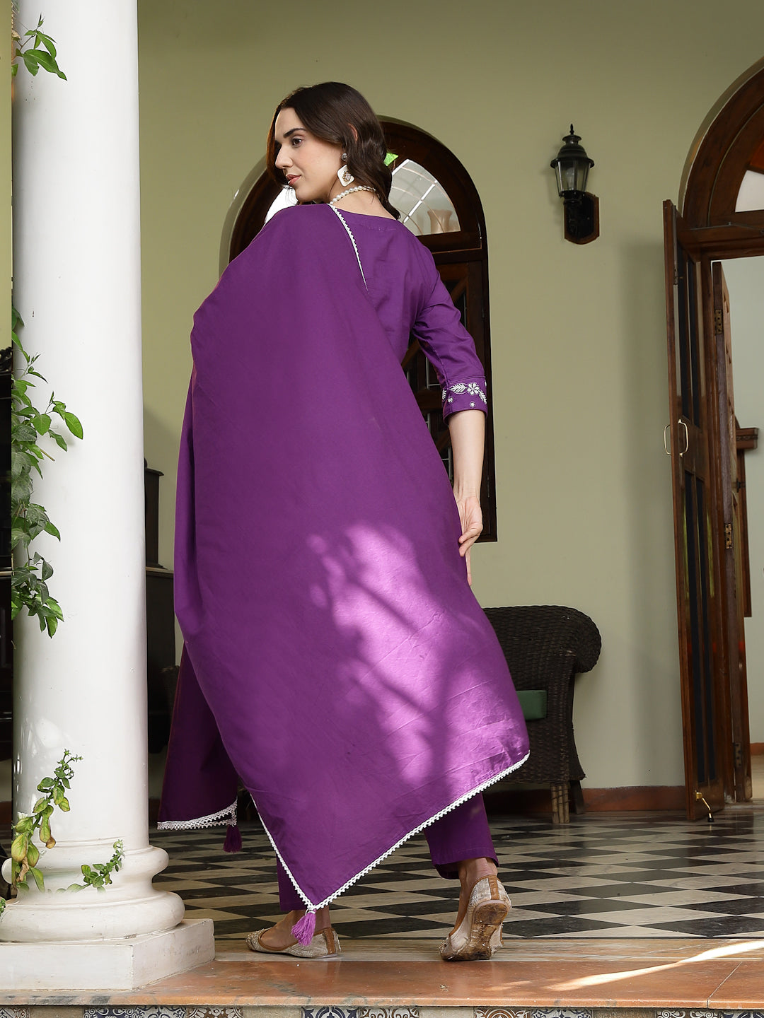 Purple-Cotton-Embroidered-A-Line-2-Piece-Kurta-Set