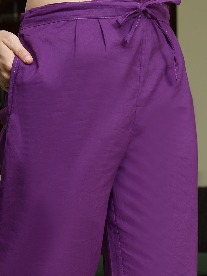 Purple-Cotton-Embroidered-A-Line-2-Piece-Kurta-Set