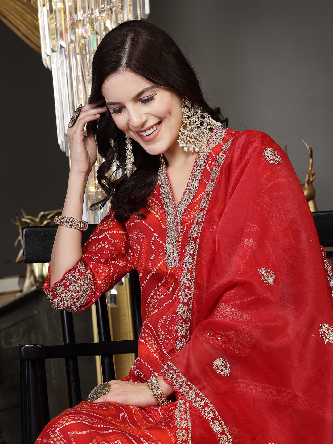 Red-Silk-Embroidered-Straight-3-Piece-Kurta-Set