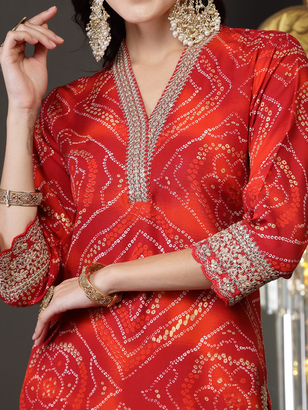 Red-Silk-Embroidered-Straight-3-Piece-Kurta-Set
