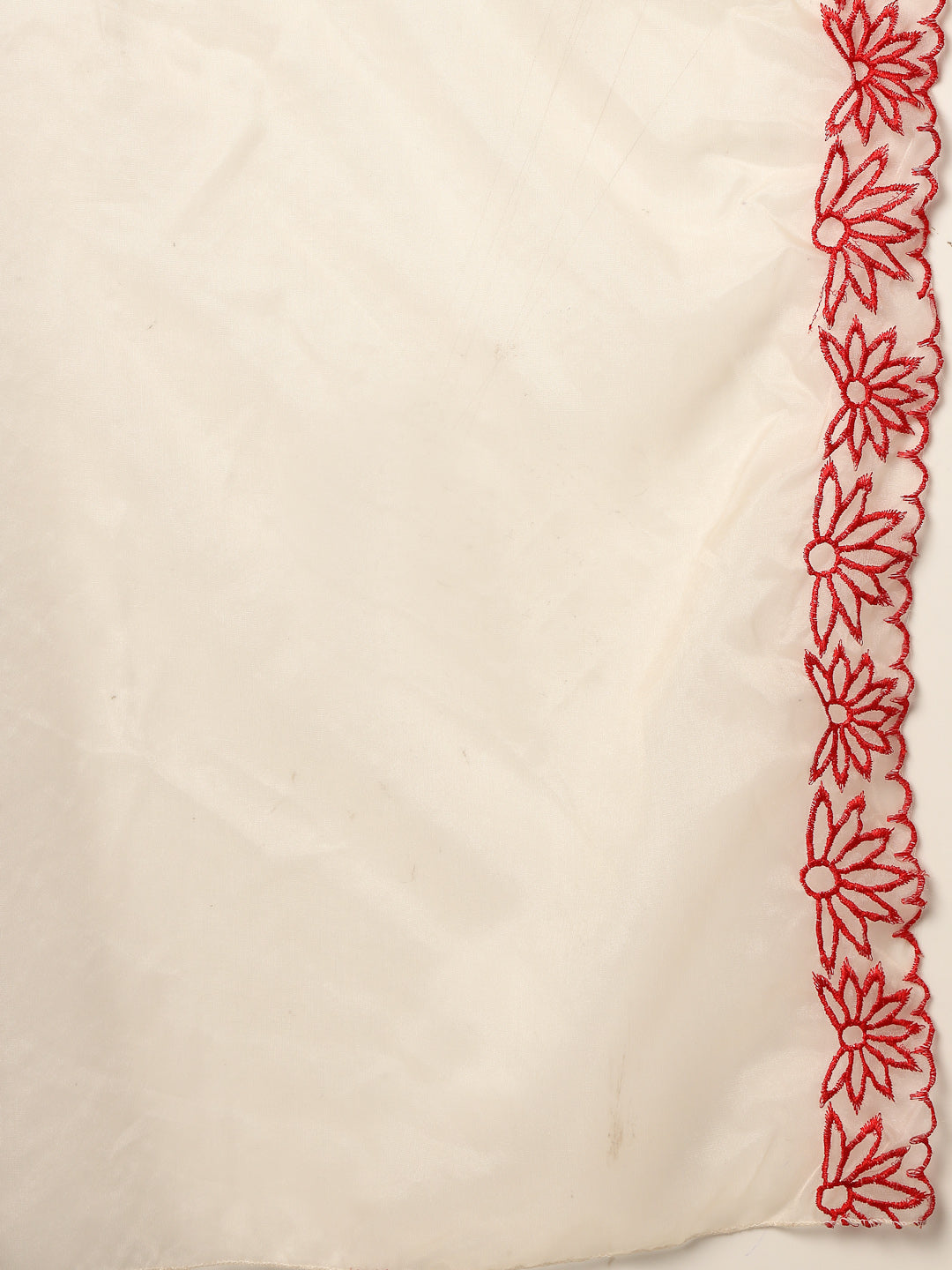 Red Solid & Embroidered Rayon Straight Kurta Pant Dupatta Set