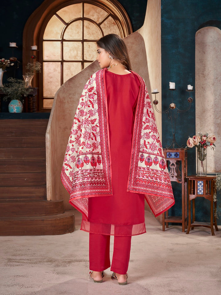 Red-Silk-Solid-&-Embroidered-Straight-3-Piece-Kurta-Set