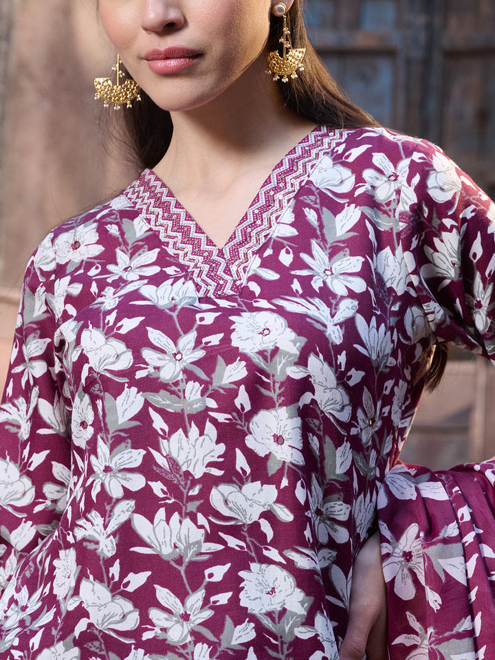 Red-Cotton-Blend-Ethnic-Printed-Straight-3-Piece-Kurta-Set