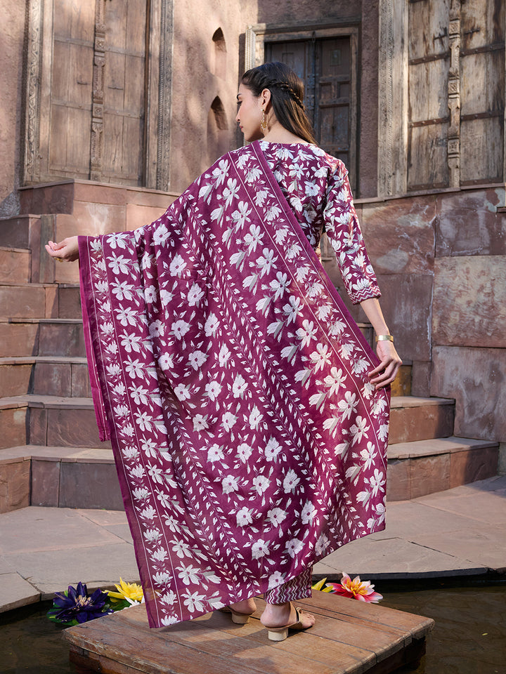 Red-Cotton-Blend-Ethnic-Printed-Straight-3-Piece-Kurta-Set