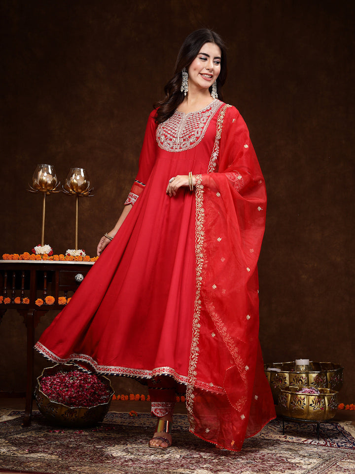 Red-Rayon-Solid-&-Embroidered-3-Piece-Kurta-Set