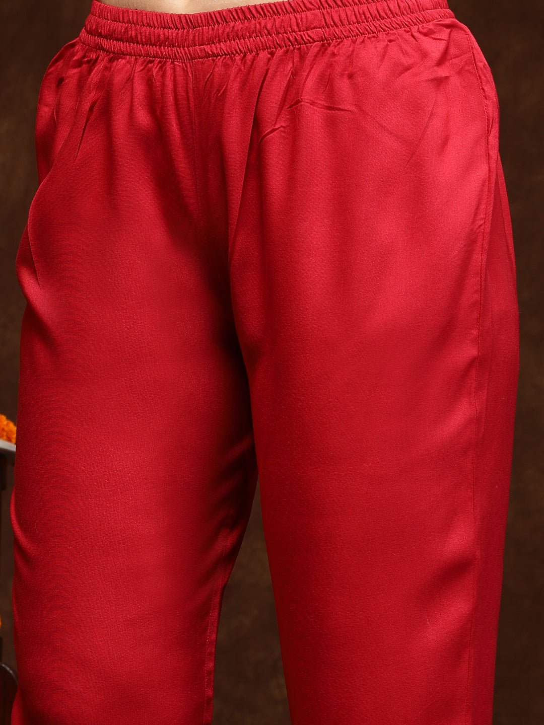 Red-Rayon-Solid-&-Embroidered-3-Piece-Kurta-Set