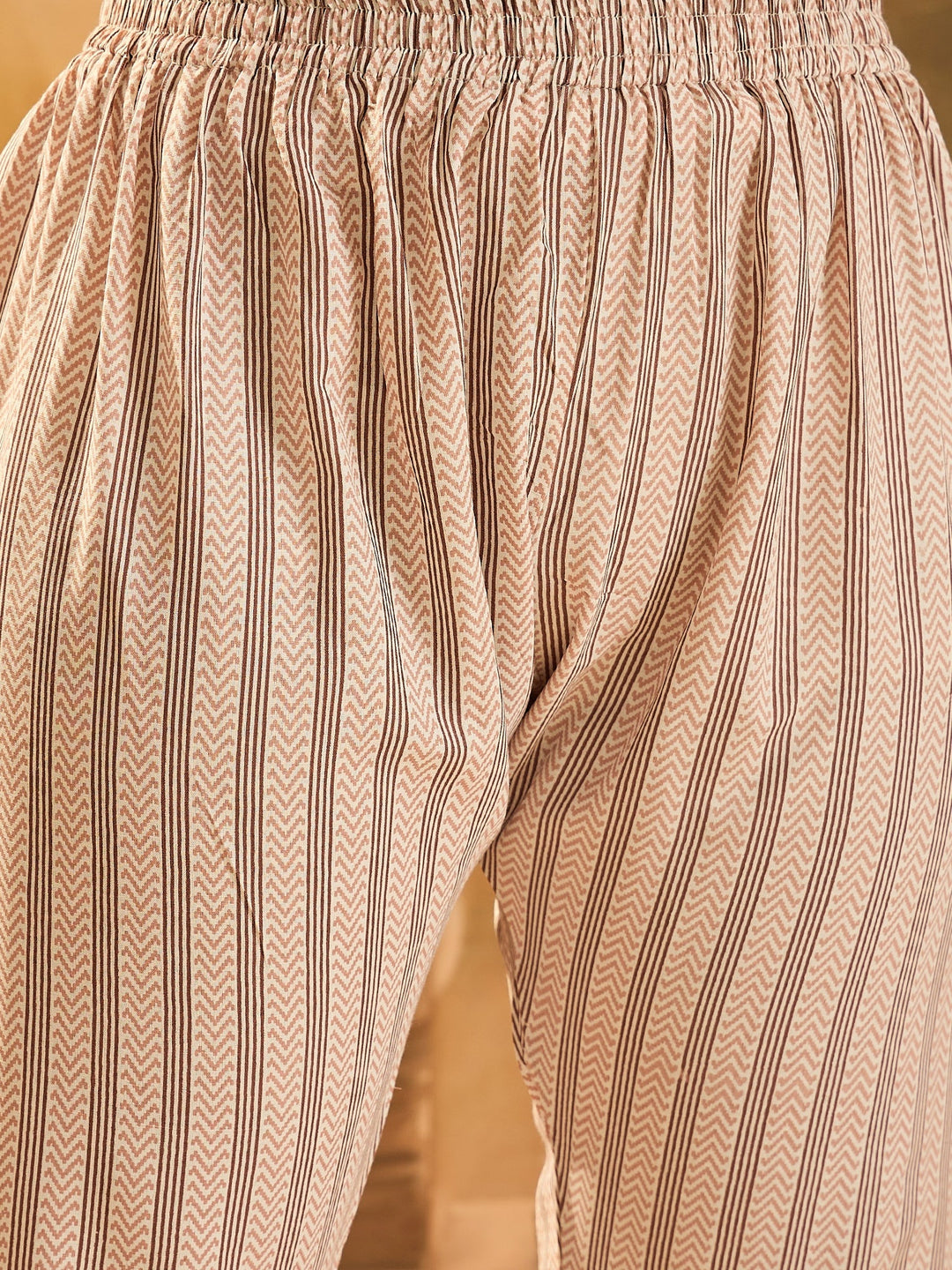 Rust Floral Printed Cotton Straight Kurta Pant Dupatta Set