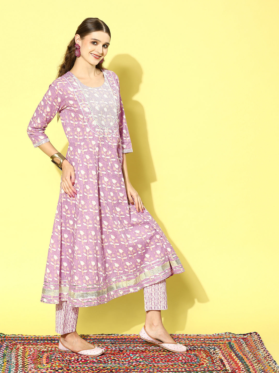 Lavender-Cotton-3-Piece-Anarkali-Set
