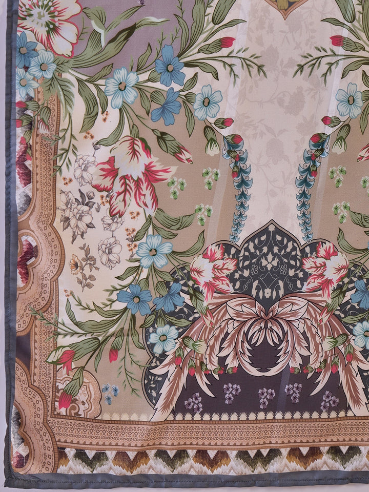 Teal Mirror Work Muslin Straight Pakistani Kurta Pant Dupatta Set