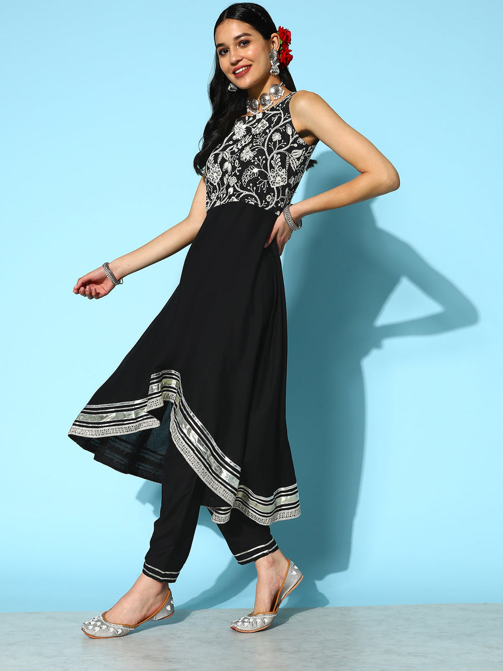 Purple-Rayon-Bandhej-Printed-3-Piece-Kurta-Set