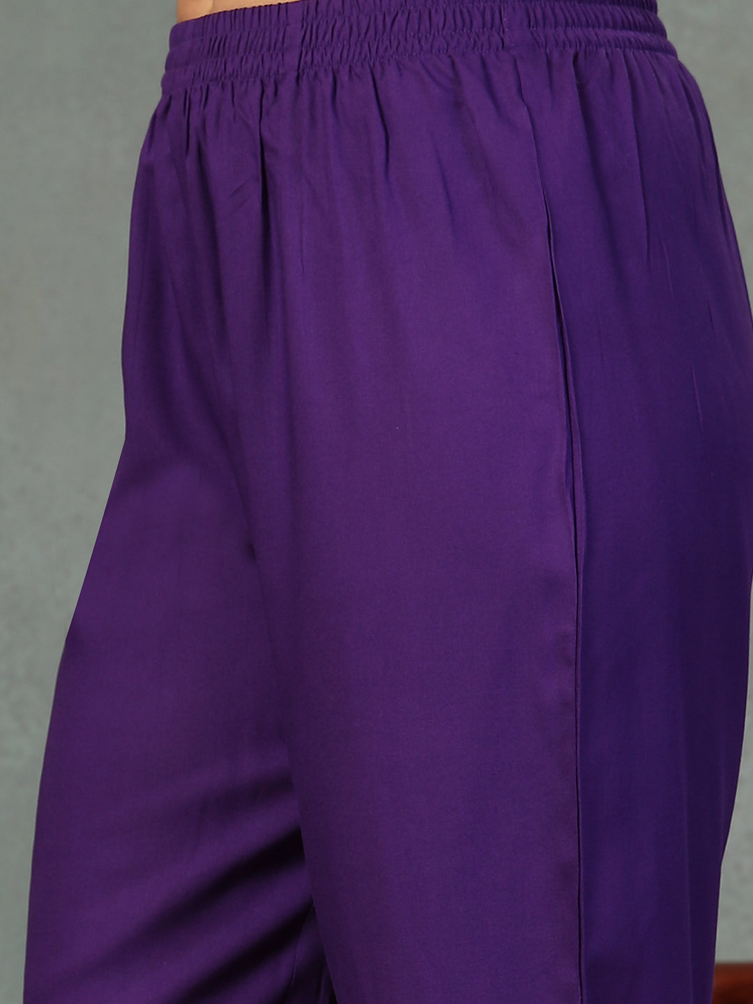 Violet-Rayon-Solid-Tiered-3-Piece-Kurta-Set