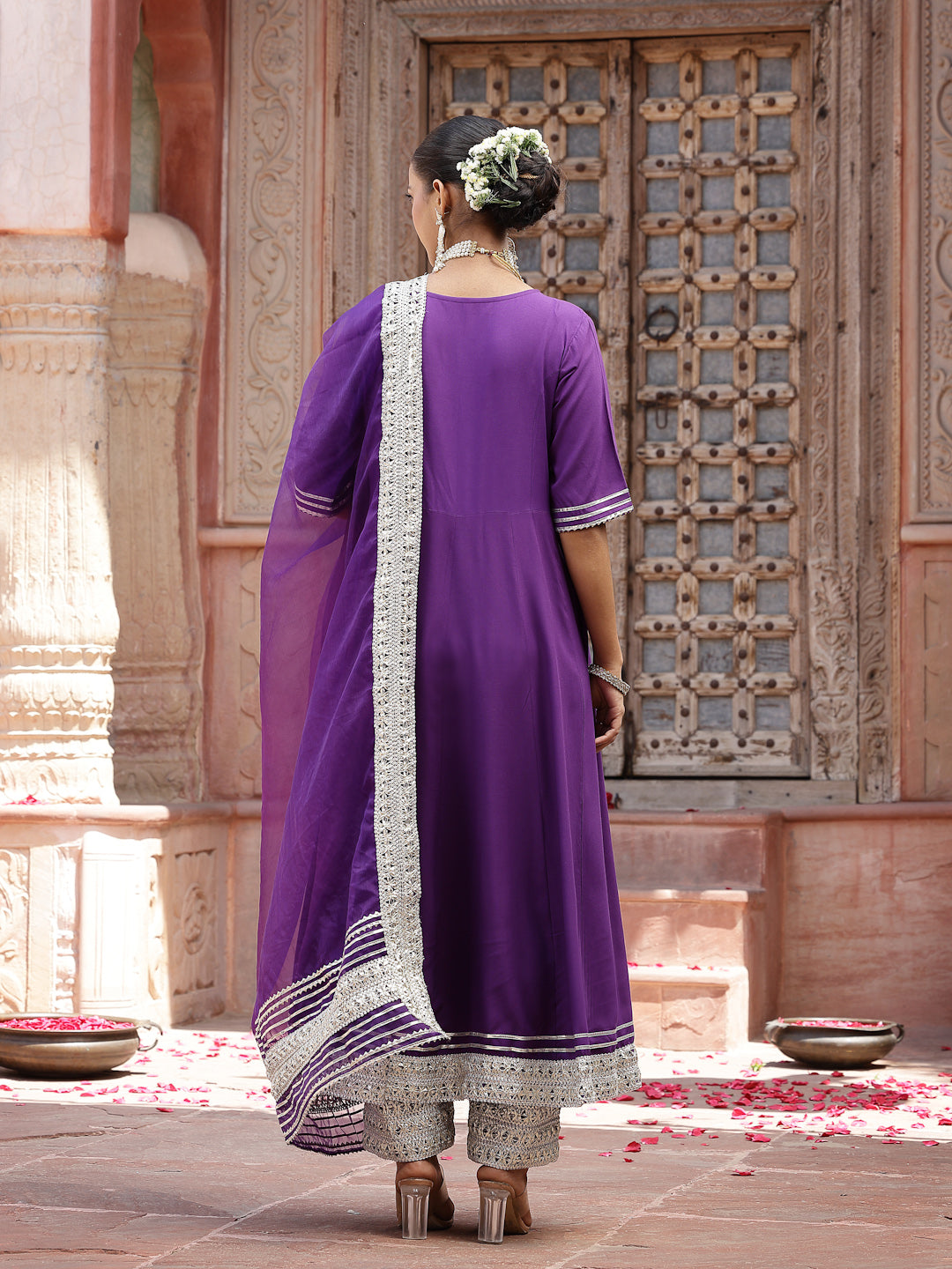 Purple-Rayon-Solid-3-Piece-Anarkali-Set