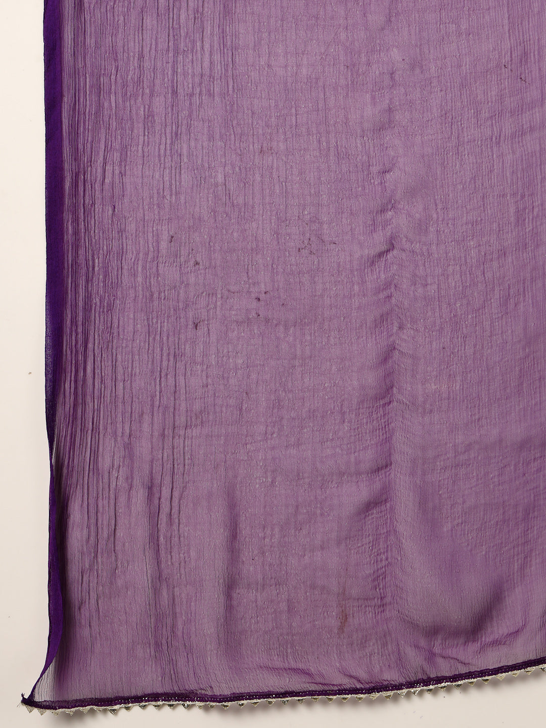 Voilet Bandhani Printed & Embroidered Rayon Straight Kurta Pant Dupatta Set