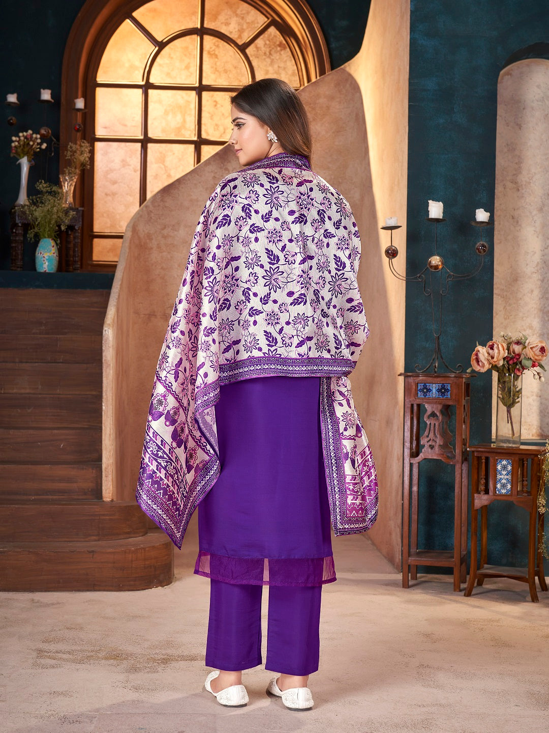 Violet-Silk-Solid-&-Embroidered-Straight-3-Piece-Kurta-Set