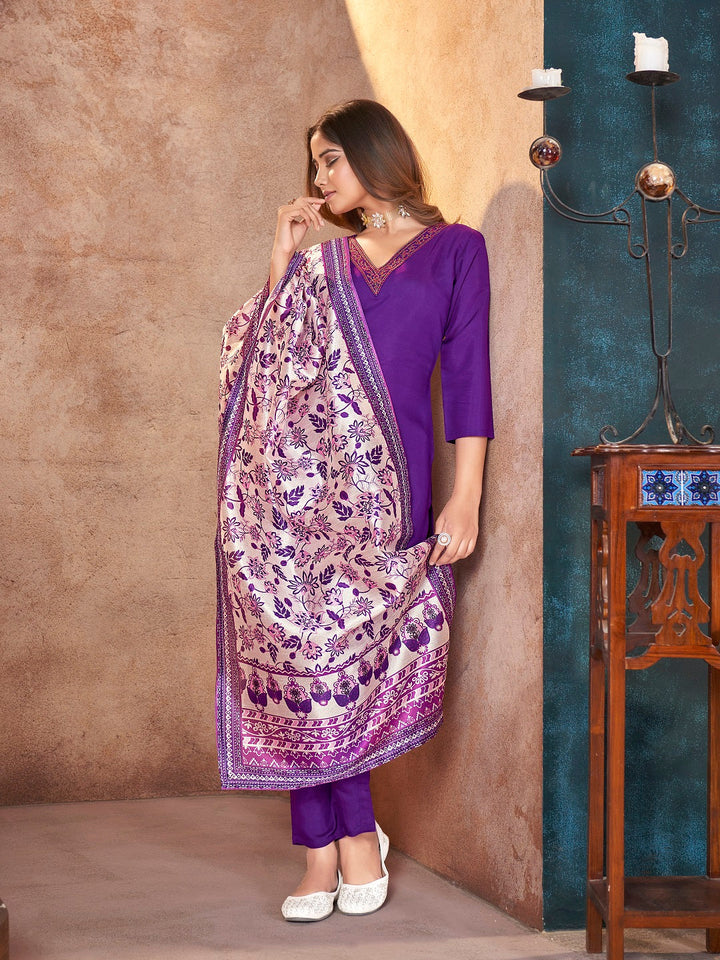Violet-Silk-Solid-&-Embroidered-Straight-3-Piece-Kurta-Set