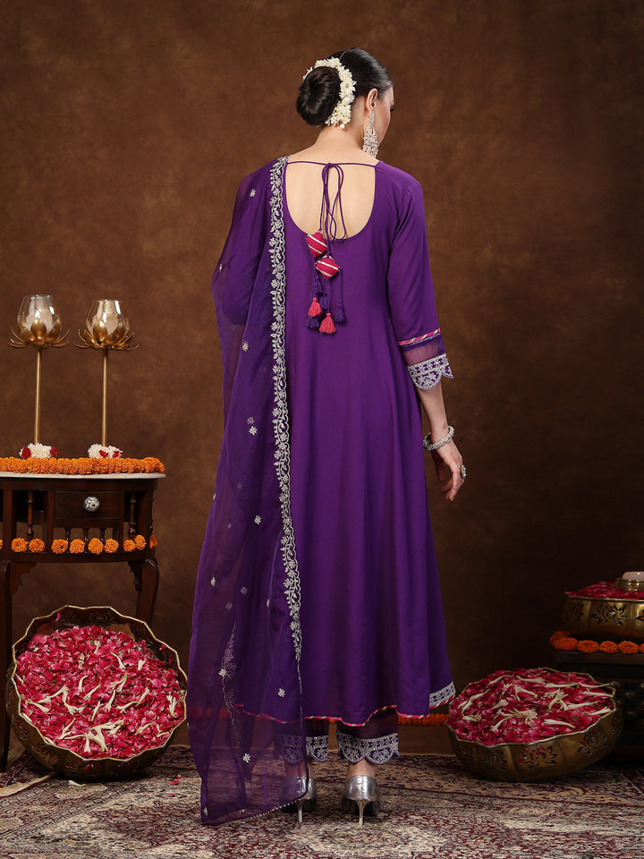 Violet-Rayon-Solid-&-Embroidered-3-Piece-Kurta-Set