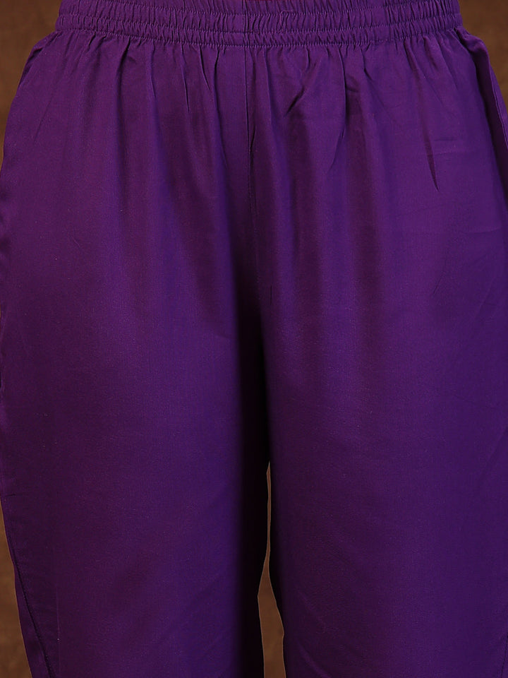 Violet-Rayon-Solid-&-Embroidered-3-Piece-Kurta-Set