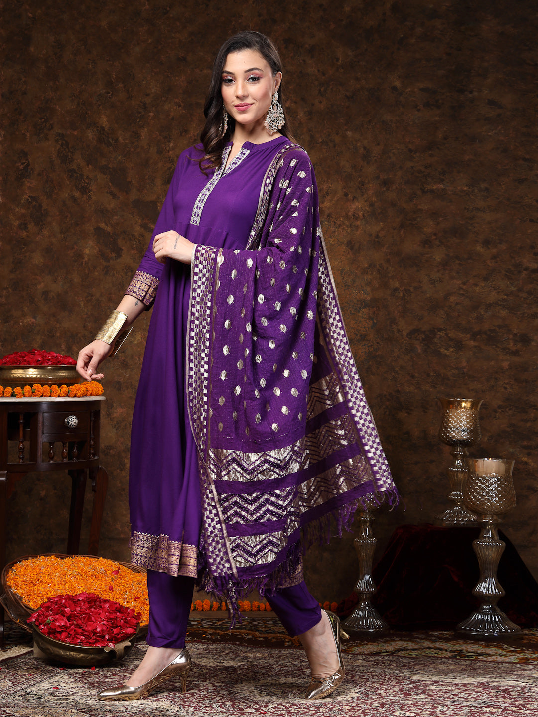 Violet-Rayon-Embroidered-3-Piece-Kurta-Set