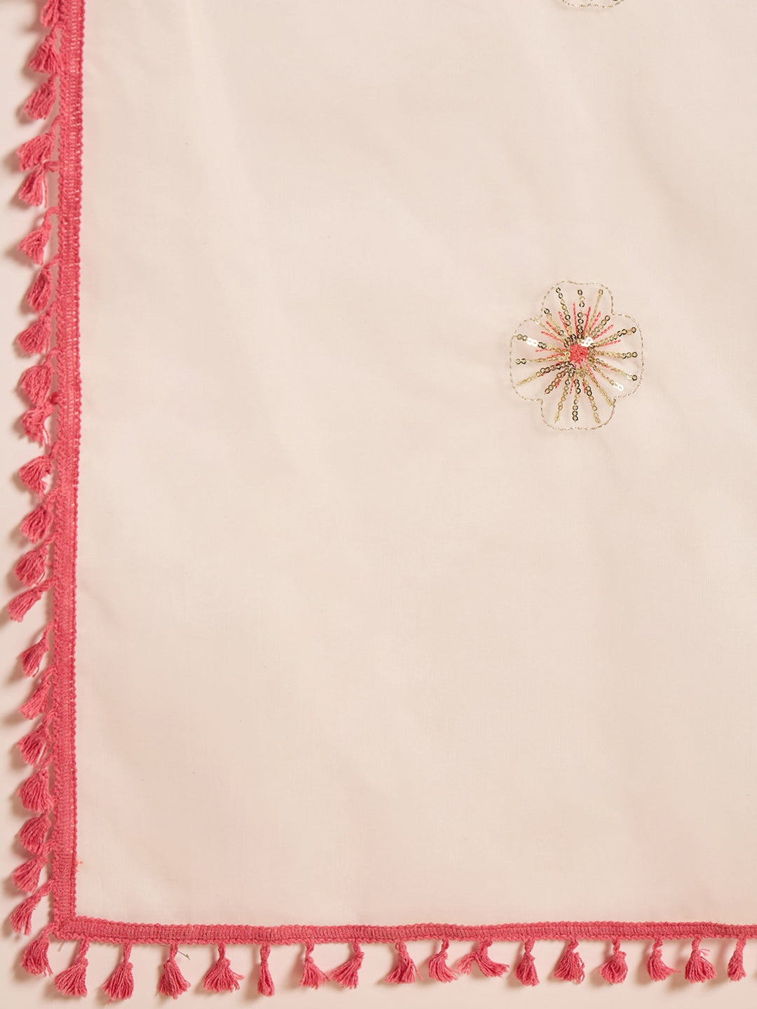 White Ikat Printed & Embroidered Rayon A-Line Kurta Pant Dupatta Set