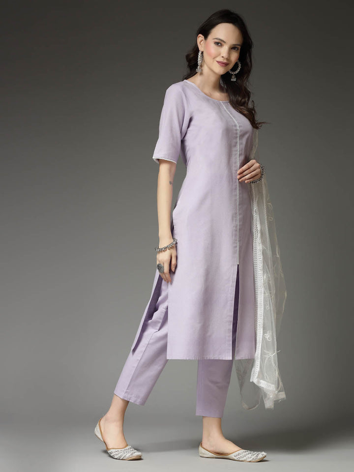 Lavender-Cotton-Blend-Straight-3-Piece-Kurta-Set