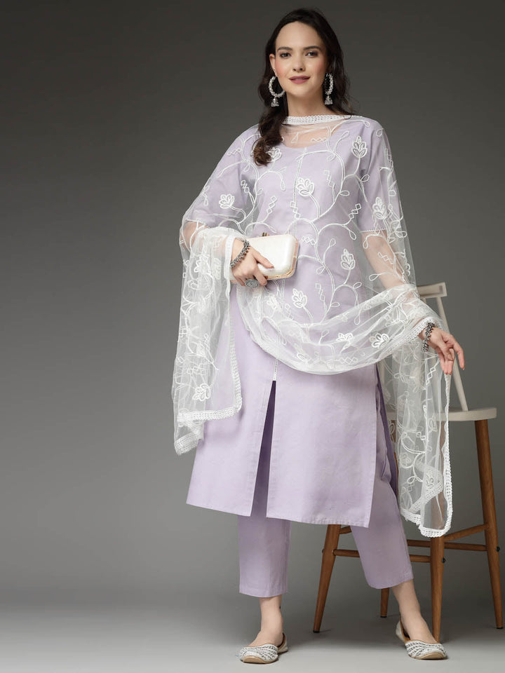 Lavender-Cotton-Blend-Straight-3-Piece-Kurta-Set