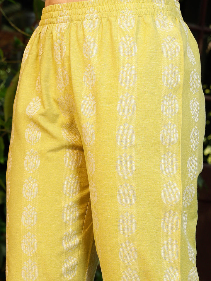 Lime-Green-Cotton-Woven-Design-2-Piece-Kurta-Set