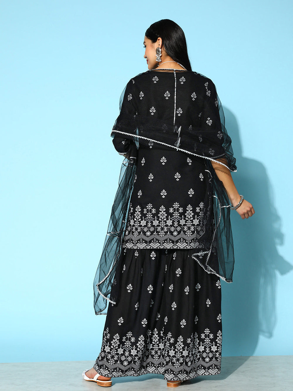 Purple-Rayon-Bandhej-Printed-3-Piece-Kurta-Set
