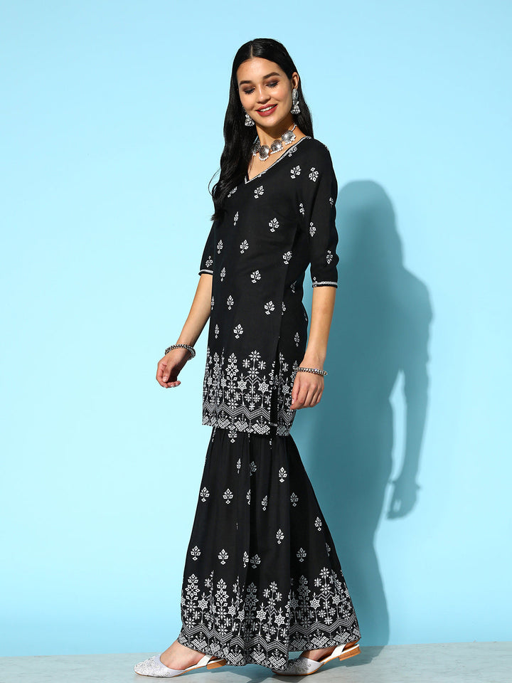 Purple-Rayon-Bandhej-Printed-3-Piece-Kurta-Set